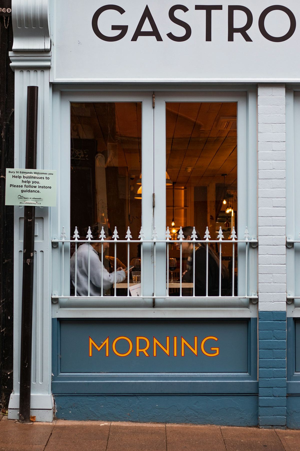 Cafe storefront with large glass windows